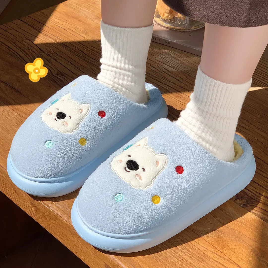 Cotton Slippers Winter Women's Indoor Home Warm 2025 New Home Fleece-Lined Couple Furry Slippers Winter Men's
