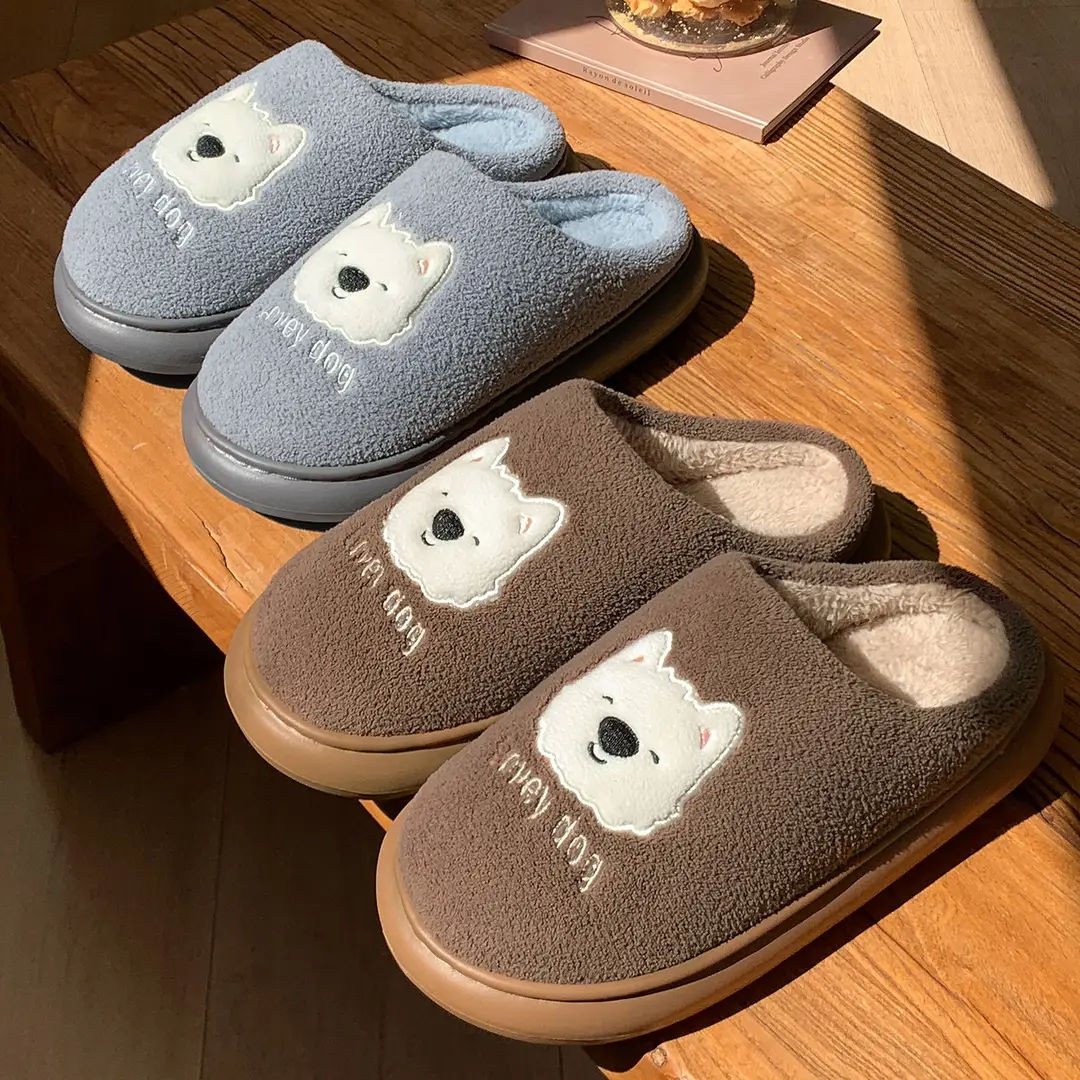 Cotton Slippers Winter Women's Indoor Home Warm 2025 New Home Fleece-Lined Couple Furry Slippers Winter Men's