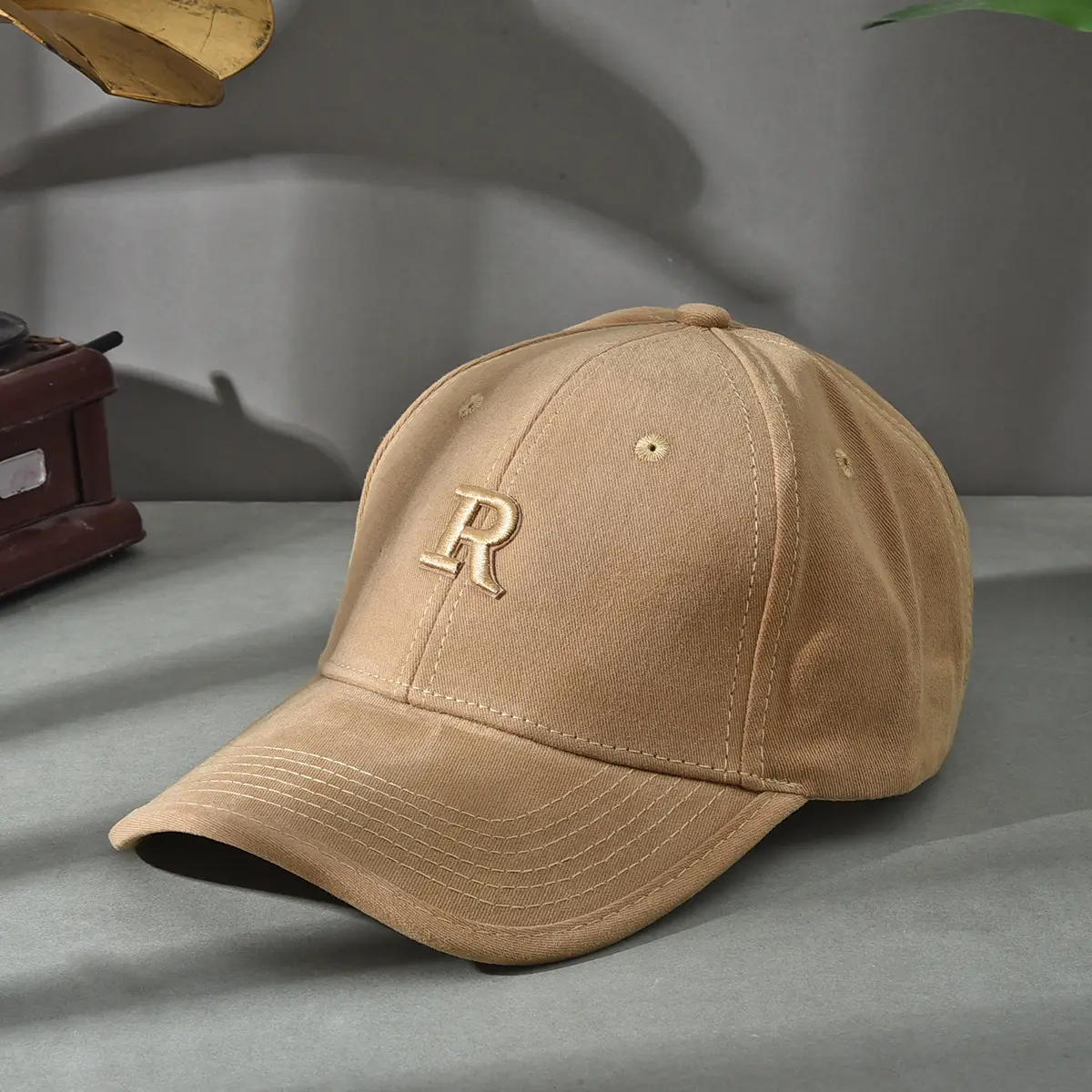 Women Embroidered Baseball Cap Dark Gray Large - Image 3
