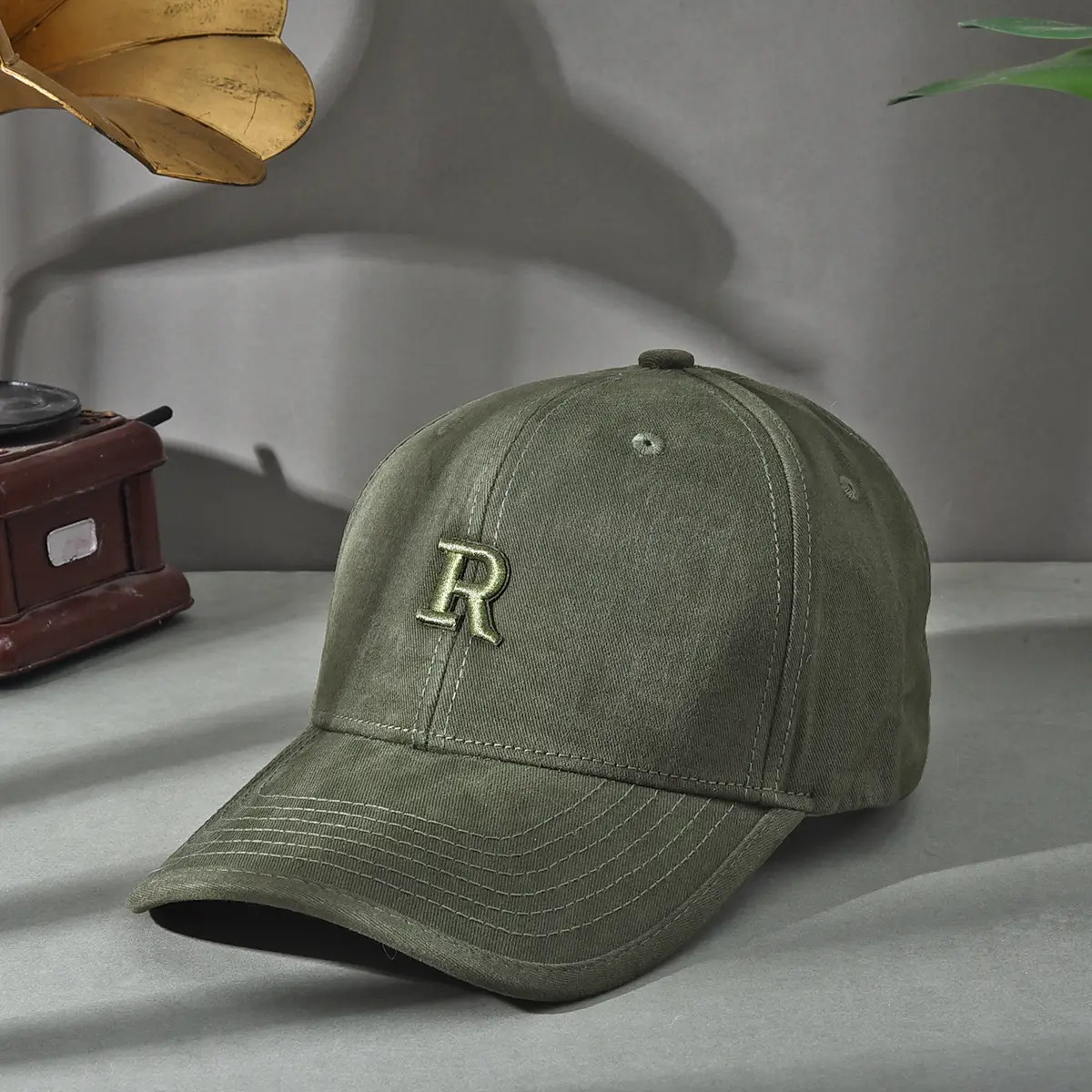 Women Embroidered Baseball Cap Dark Gray Large - Image 7