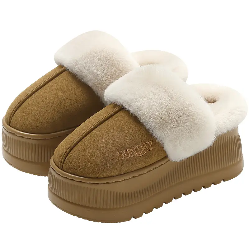 Women Winter Warm Furry Cotton Slippers Non-Slip