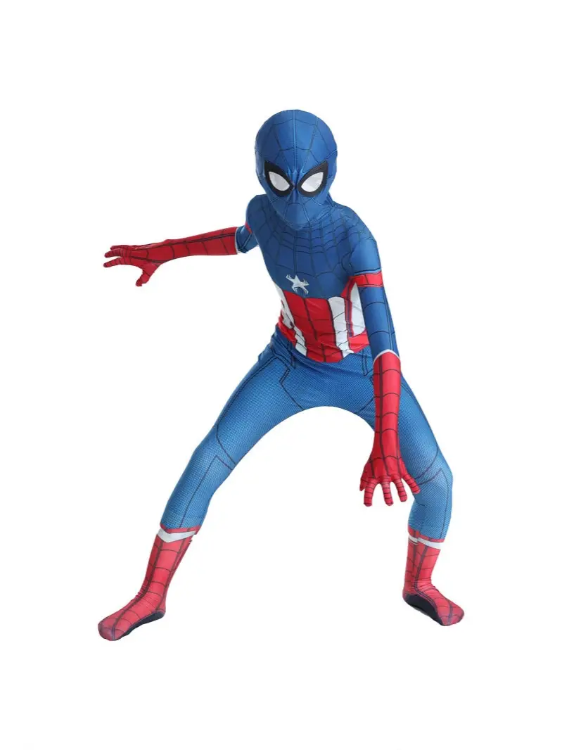 Captain America Jumpsuit Cosplay Costume Adult Iron Man Children's Performance Costume Halloween Superhero