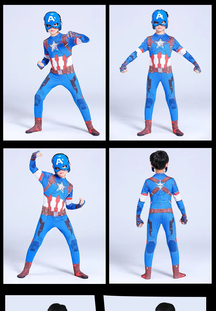 Captain America Jumpsuit Cosplay Costume Adult Iron Man Children's Performance Costume Halloween Superhero — feature 10