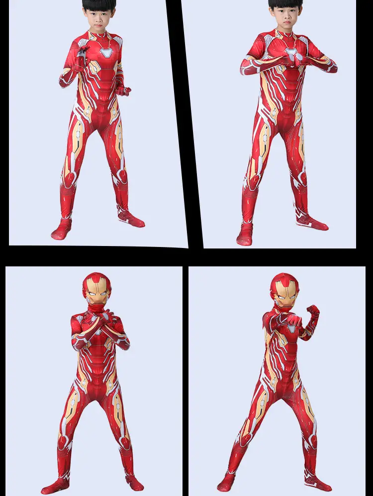 Captain America Jumpsuit Cosplay Costume Adult Iron Man Children's Performance Costume Halloween Superhero — feature 11