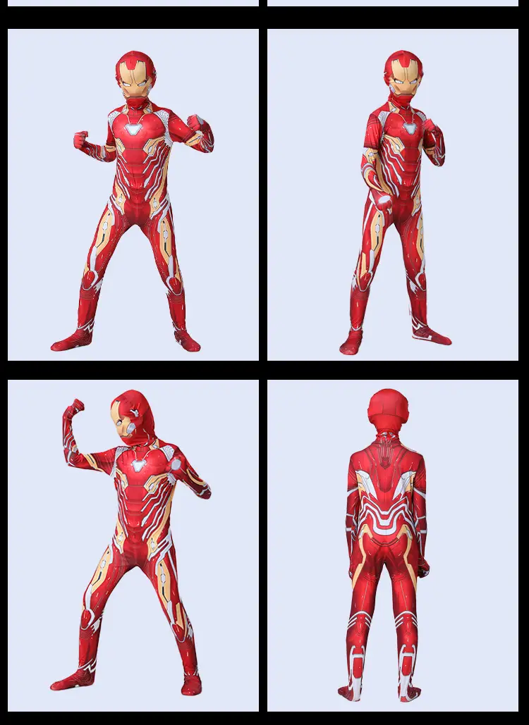 Captain America Jumpsuit Cosplay Costume Adult Iron Man Children's Performance Costume Halloween Superhero — feature 12