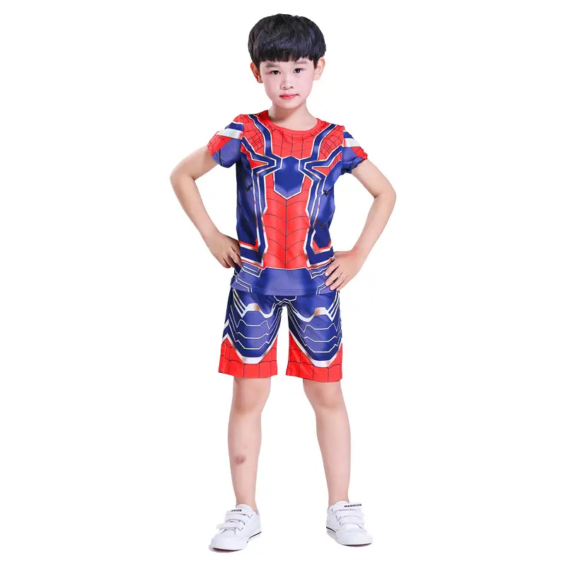 Captain America Jumpsuit Cosplay Costume Adult Iron Man Children's Performance Costume Halloween Superhero