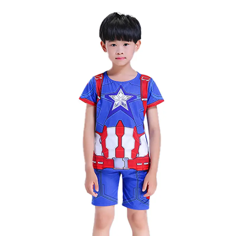 Captain America Jumpsuit Cosplay Costume Adult Iron Man Children's Performance Costume Halloween Superhero