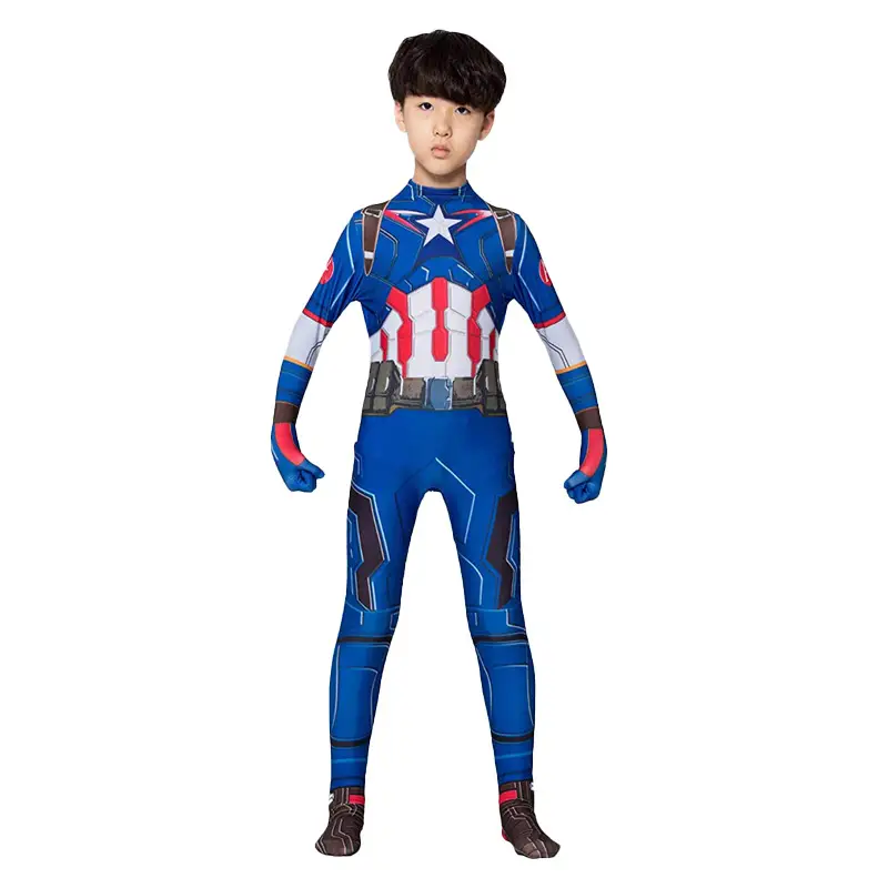 Captain America Jumpsuit Cosplay Costume Adult Iron Man Children's Performance Costume Halloween Superhero