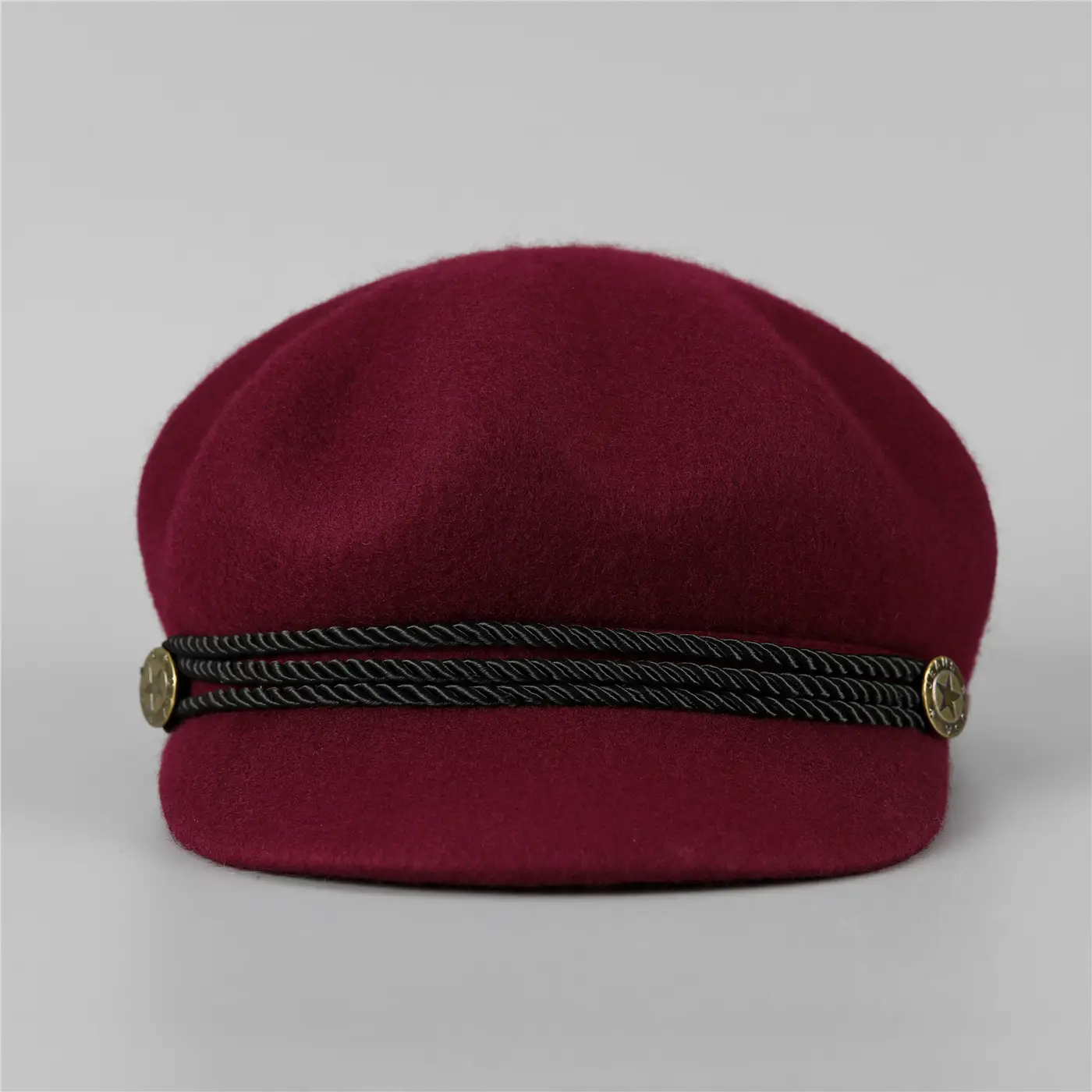 Women Wool Beret Cap Maroon Adjustable Winter Hat - Image 4