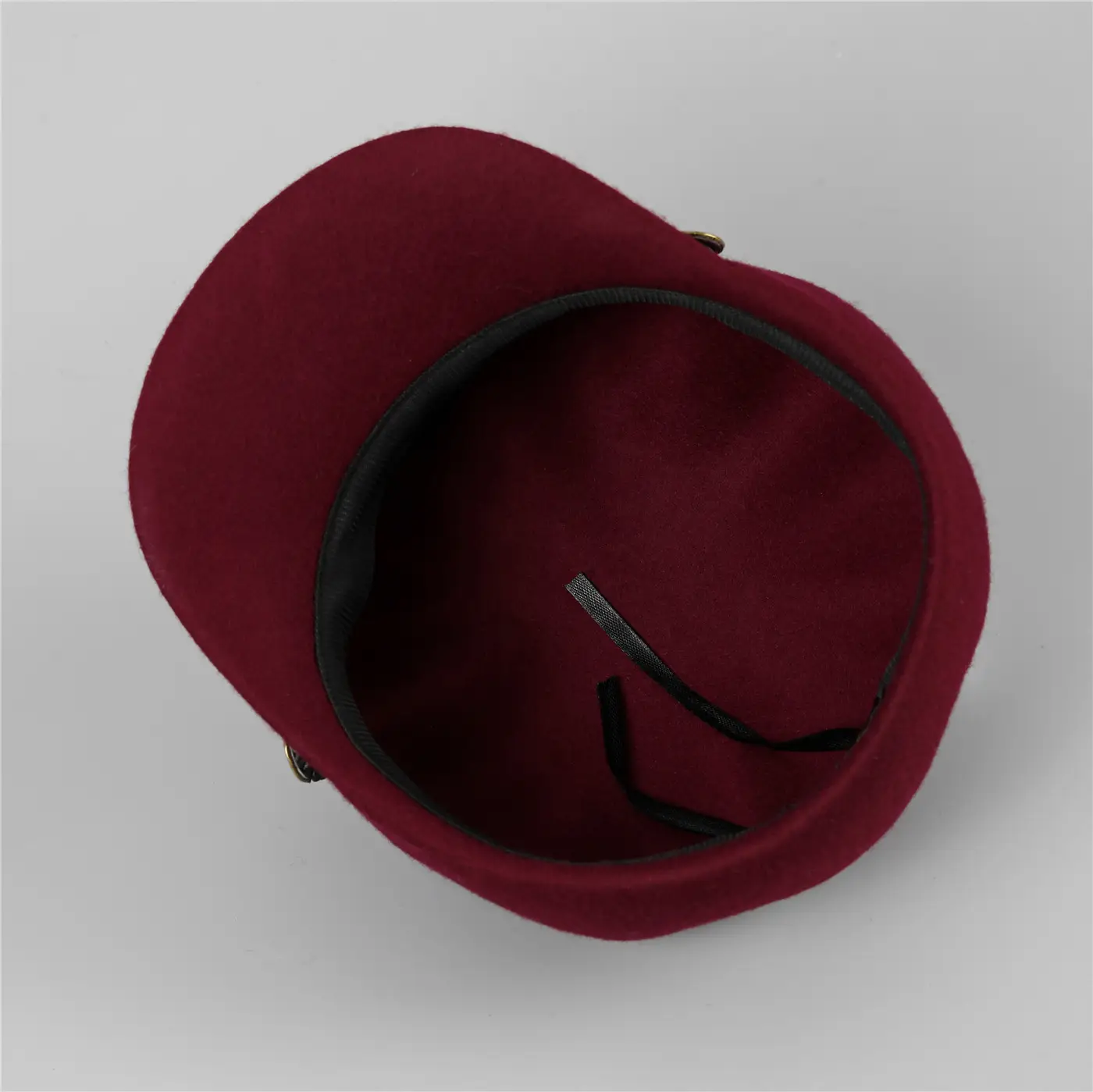 Women Wool Beret Cap Maroon Adjustable Winter Hat - Image 6