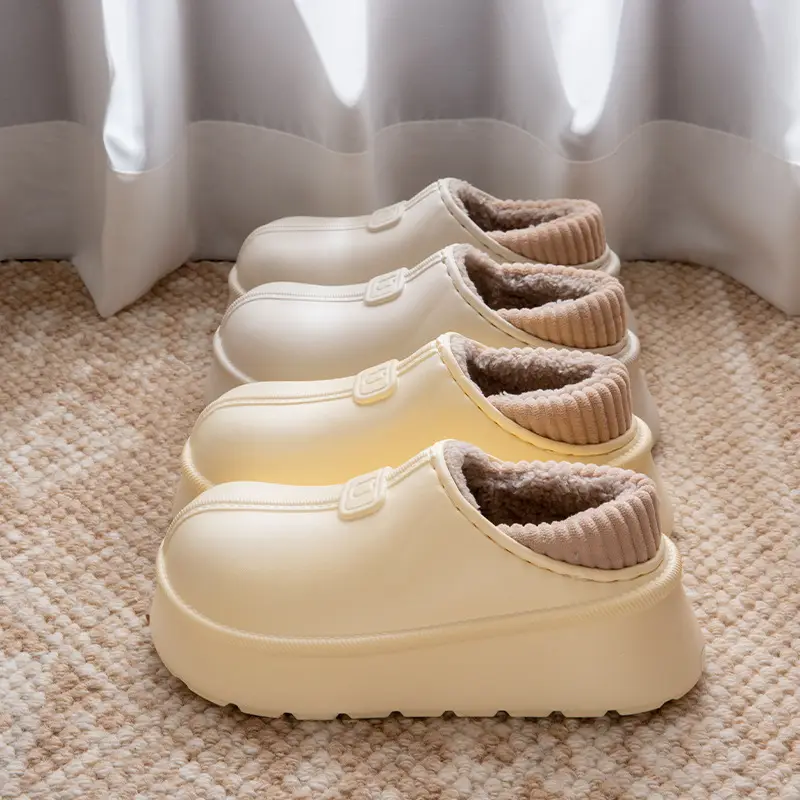 Waterproof Heel Cotton Slippers for Women, New Winter Style, Home Non-Slip, Cold-Proof, Fleece-Lined, Warm, Thick-Soled Cotton Shoes, Ins Style - Image 7