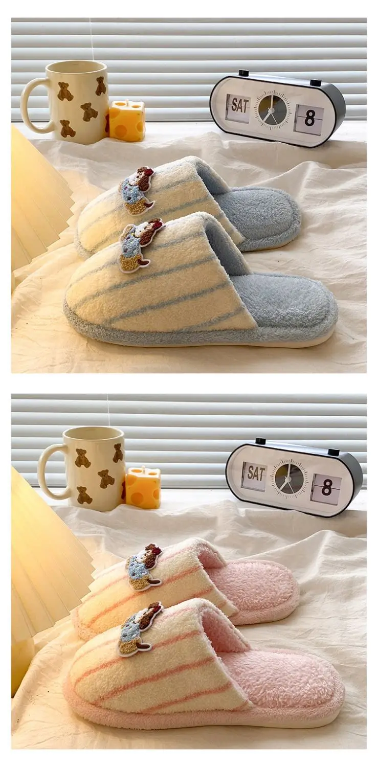 Warm Cotton Dog Embroidered Slippers for Women — feature 15