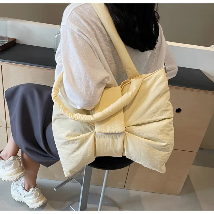 Women's Grey Bow Shoulder Bag 2025 Autumn New Style — feature 21