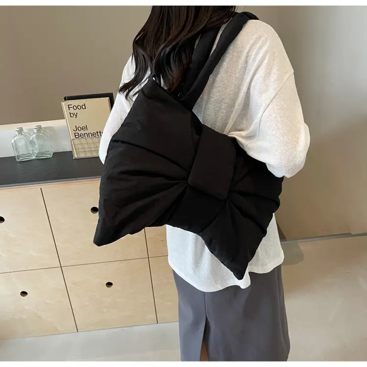 Women's Grey Bow Shoulder Bag 2025 Autumn New Style — feature 29