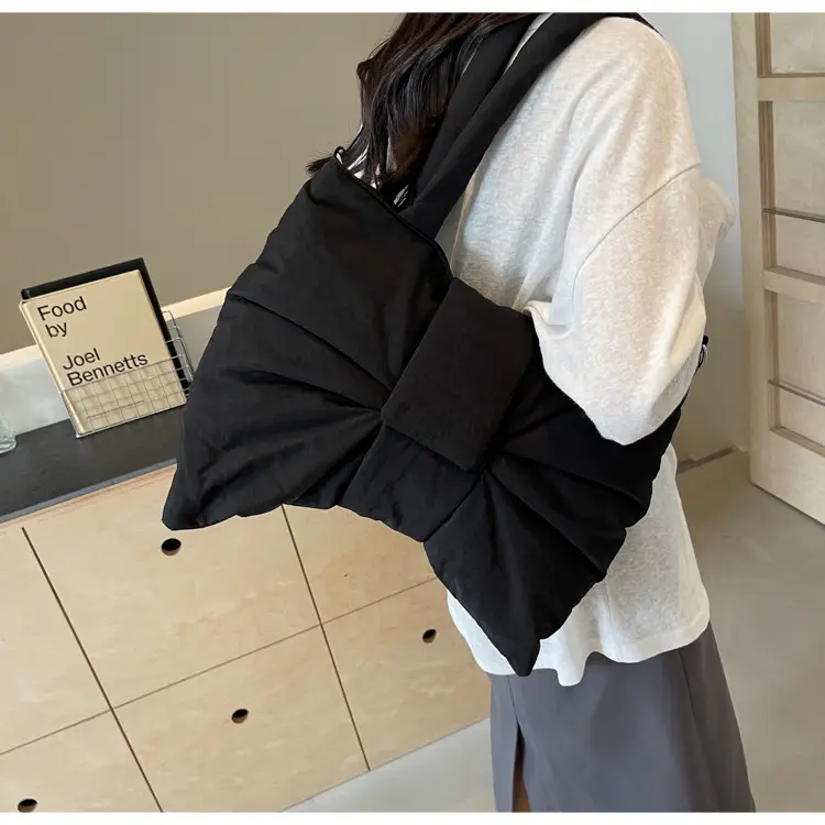 Women's Grey Bow Shoulder Bag 2025 Autumn New Style — feature 30