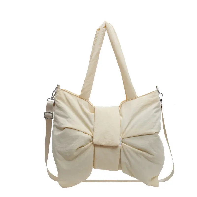 Women's Grey Bow Shoulder Bag 2025 Autumn New Style - Image 2