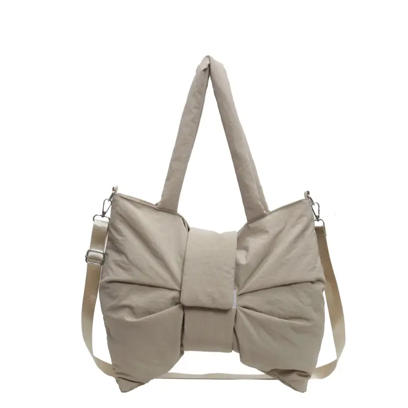Women's Grey Bow Shoulder Bag 2025 Autumn New Style - Image 3