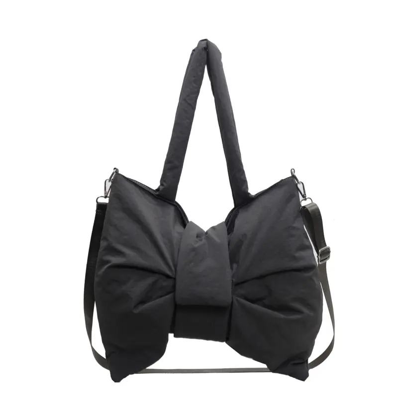 Women's Grey Bow Shoulder Bag 2025 Autumn New Style - Image 4