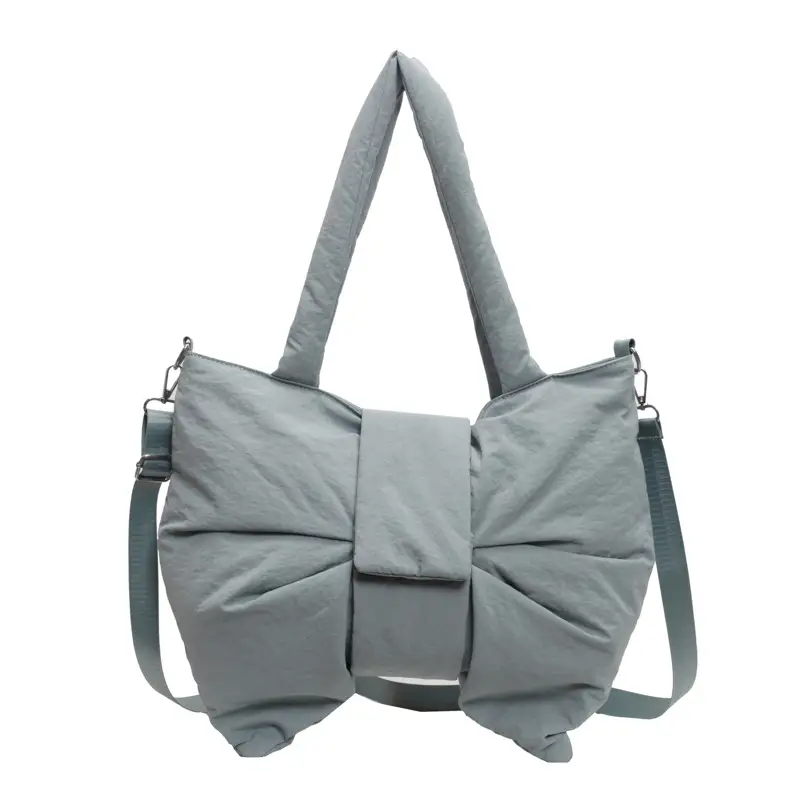 Women's Grey Bow Shoulder Bag 2025 Autumn New Style - Image 6