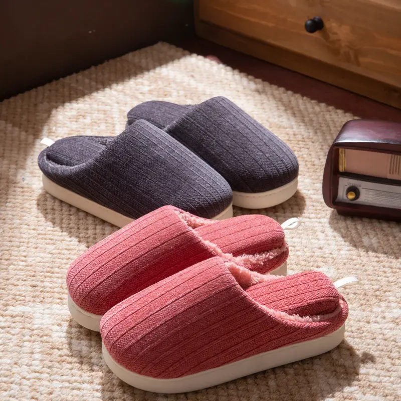 Men's Slippers Autumn and Winter Home Thick-Soled 2025 New Plush Warm Anti-Slip Home Cotton Slippers Winter Women - Image 8