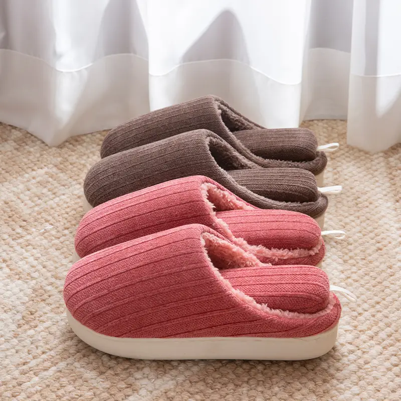 Men's Slippers Autumn and Winter Home Thick-Soled 2025 New Plush Warm Anti-Slip Home Cotton Slippers Winter Women - Image 9