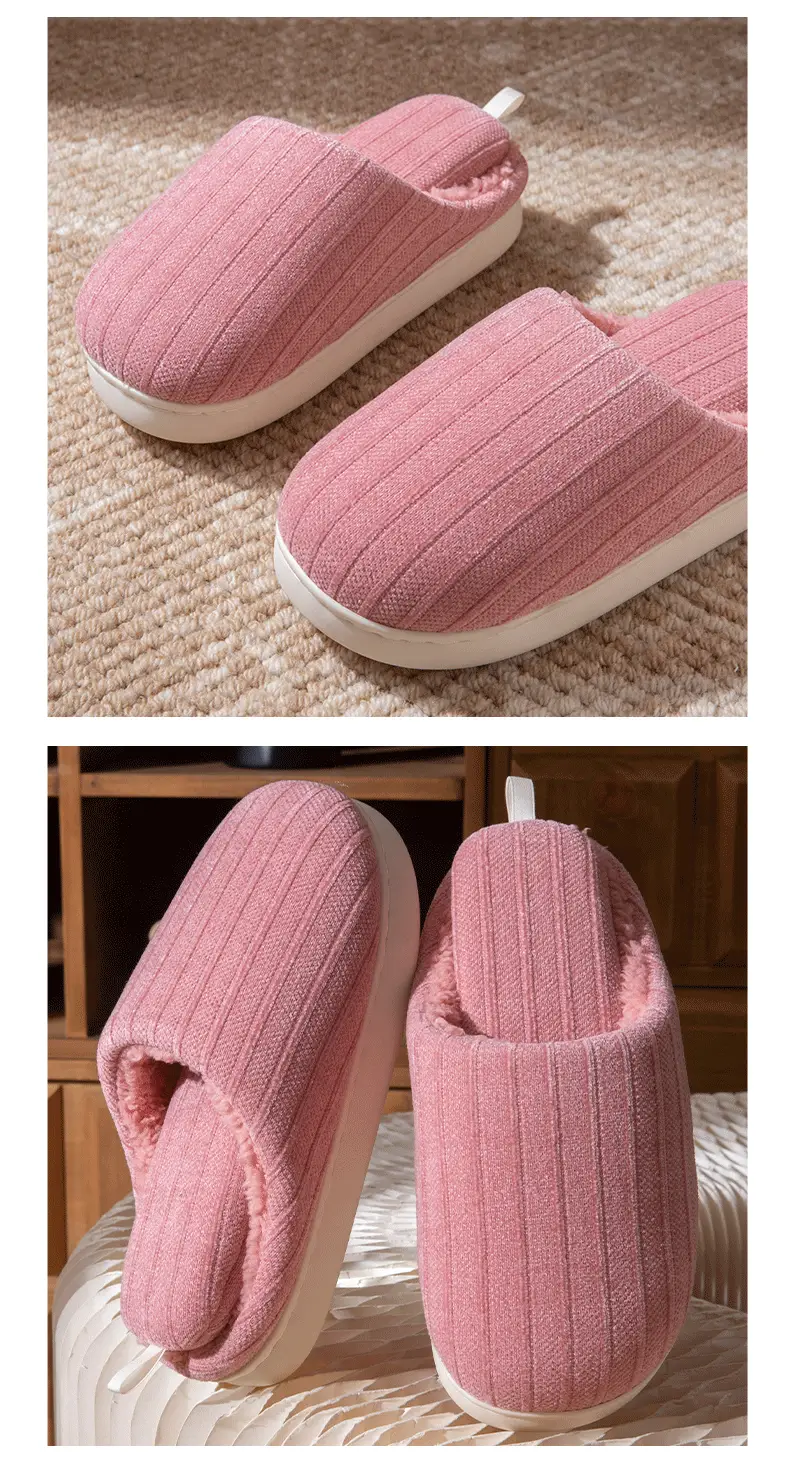 Men's Slippers Autumn and Winter Home Thick-Soled 2025 New Plush Warm Anti-Slip Home Cotton Slippers Winter Women — feature 9