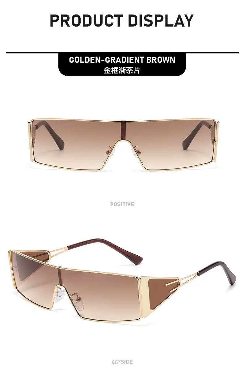European American Y2K Metal Sunglasses Square Design Hot Girl β feature 10