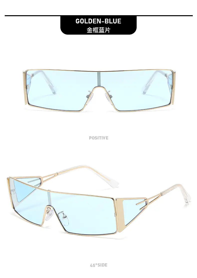 European American Y2K Metal Sunglasses Square Design Hot Girl β feature 13