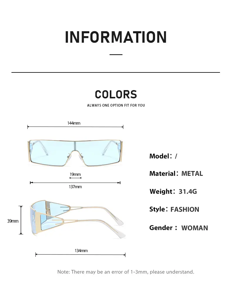 European American Y2K Metal Sunglasses Square Design Hot Girl β feature 6