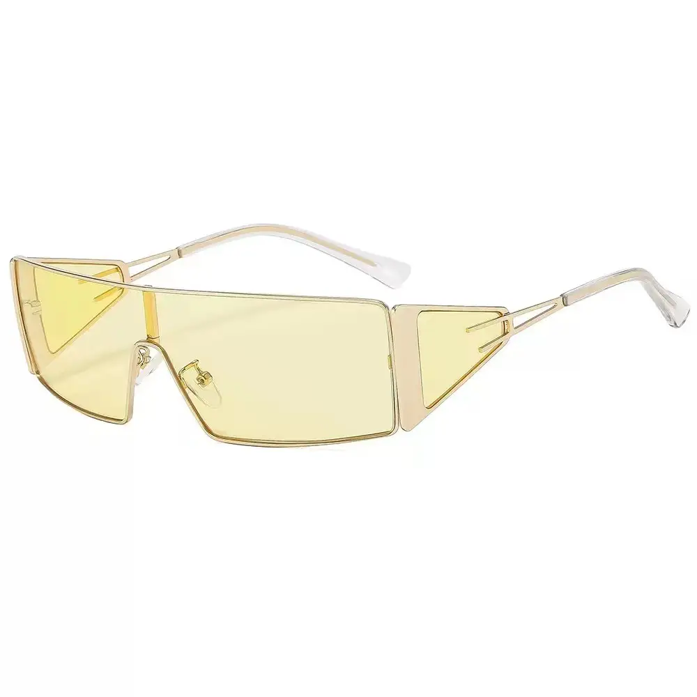 European American Y2K Metal Sunglasses Square Design Hot Girl