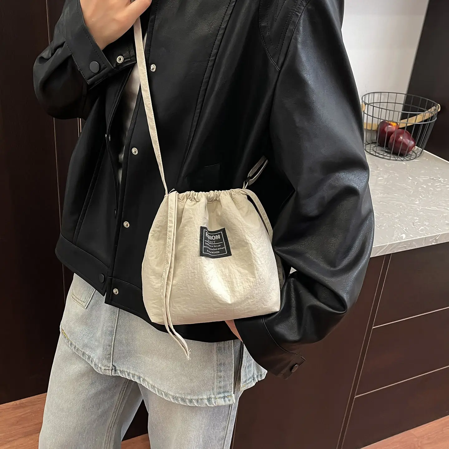 Orange Japanese Style Bucket Bag for Students luggage and leather goods - Image 8