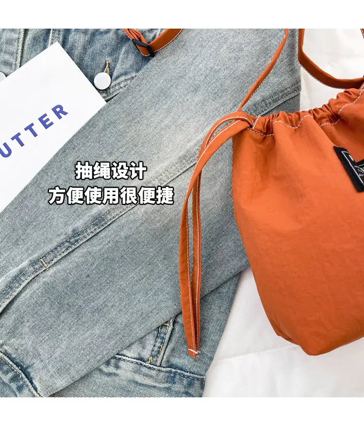 Orange Japanese Style Bucket Bag for Students luggage and leather goods โ feature 7