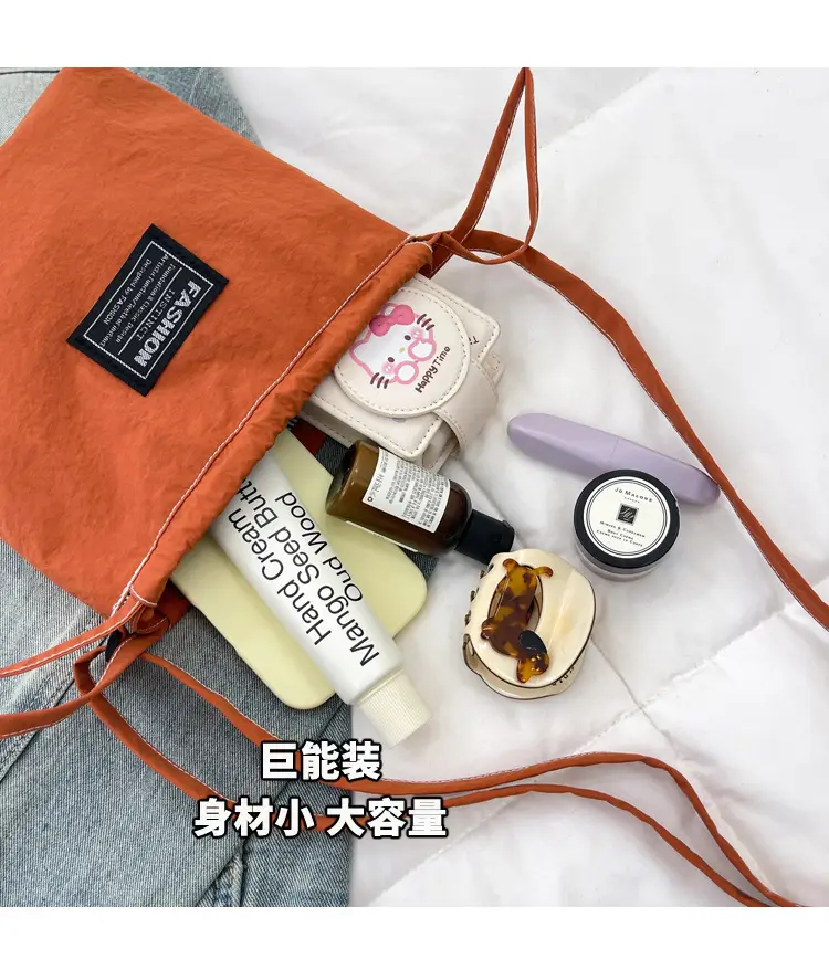 Orange Japanese Style Bucket Bag for Students luggage and leather goods โ feature 9