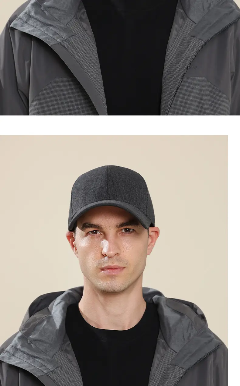 Winter Grey Fleece Lined Baseball Cap for Men Women — feature 15