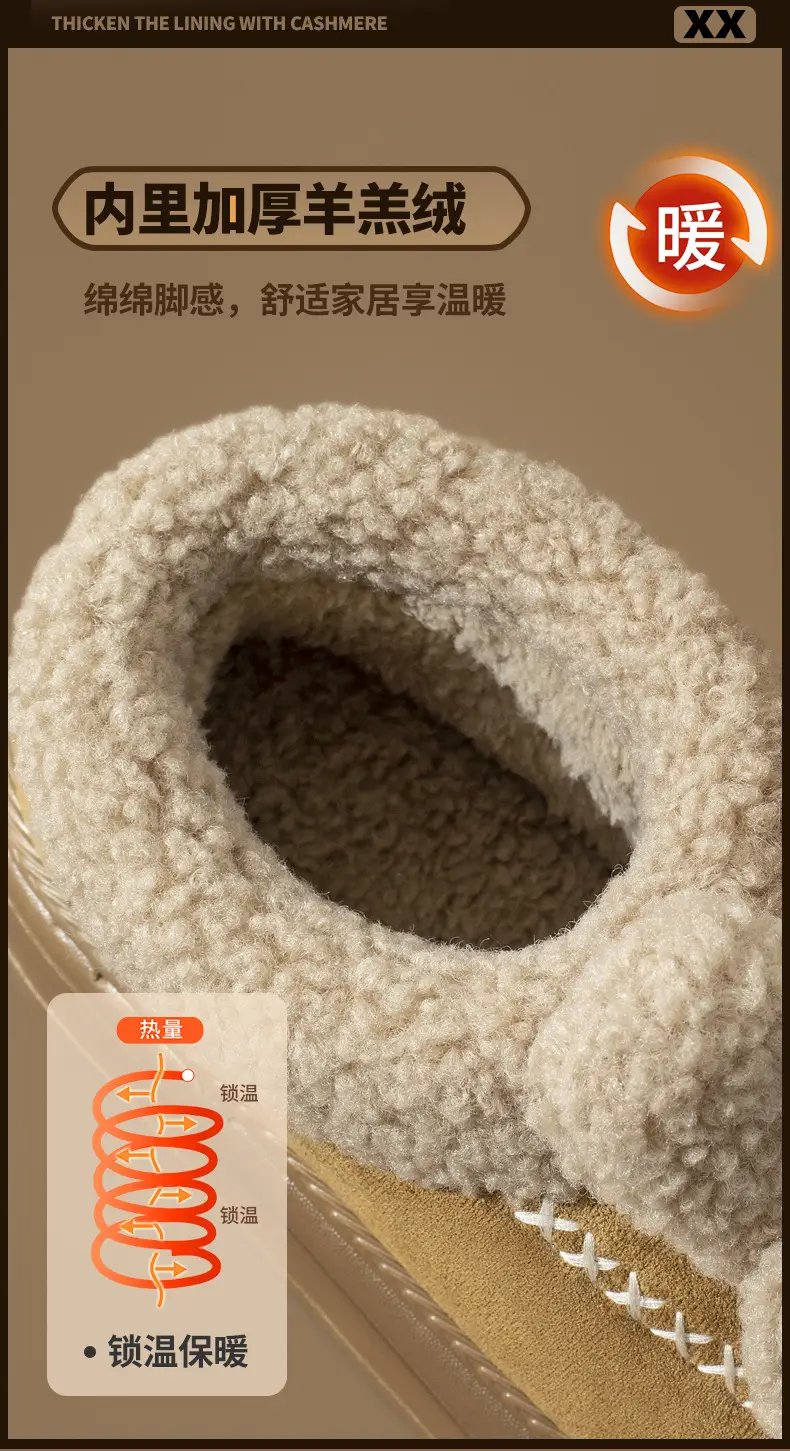 Women's Autumn and Winter 2025 New Indoor Home Thick-Soled Warm Plush Cartoon Confinement Shoes with a Sense of Stepping on Shit Cotton Slippers — feature 5