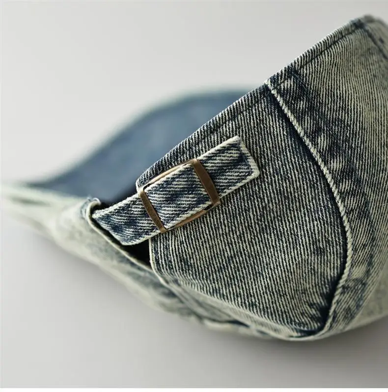 Washed Denim Distressed Cap Unisex Forward Style — feature 11