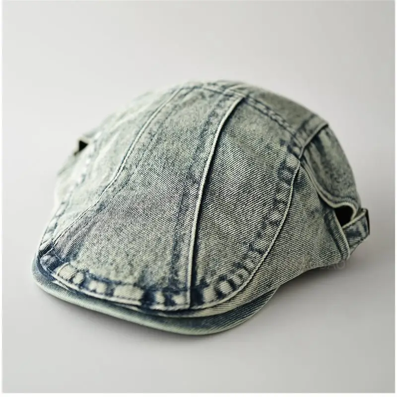 Washed Denim Distressed Cap Unisex Forward Style - Image 2