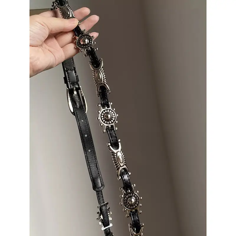 European American Leather Geometric Waist Chain Belt — feature 4