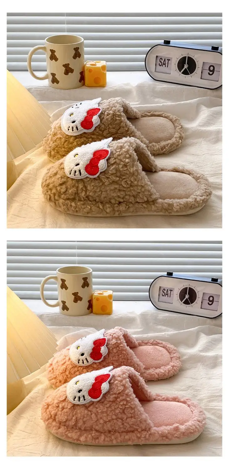 Hello Kitty Cotton Slippers Pink Warm Indoor Wear — feature 18