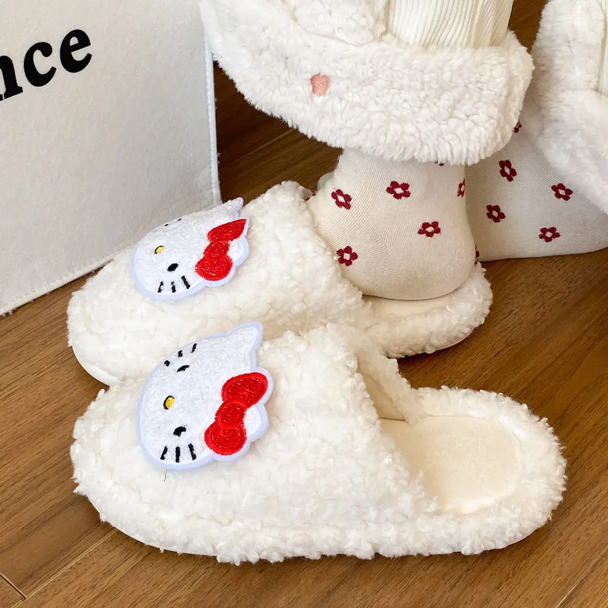 Hello Kitty Cotton Slippers Pink Warm Indoor Wear — feature 21