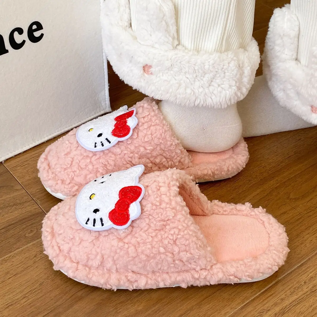 Hello Kitty Cotton Slippers Pink Warm Indoor Wear — feature 30