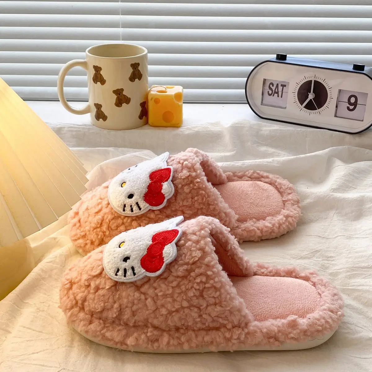 Hello Kitty Cotton Slippers Pink Warm Indoor Wear — feature 31