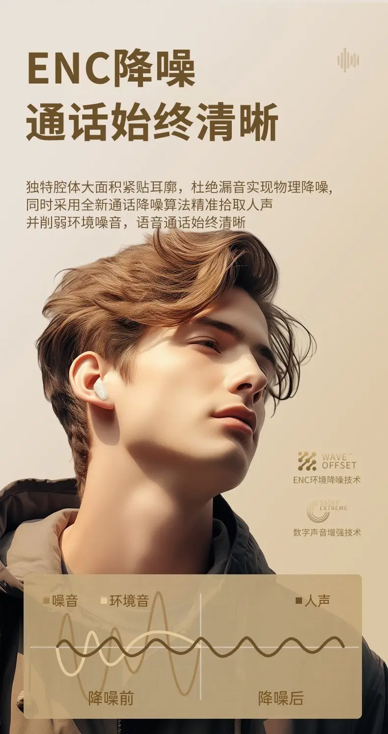 Carefully Selected J16 Bluetooth Wireless Headphones, Noise-Canceling In-Ear Mini High-Quality Wireless Headphones, Shipped Directly from the Source — feature 10