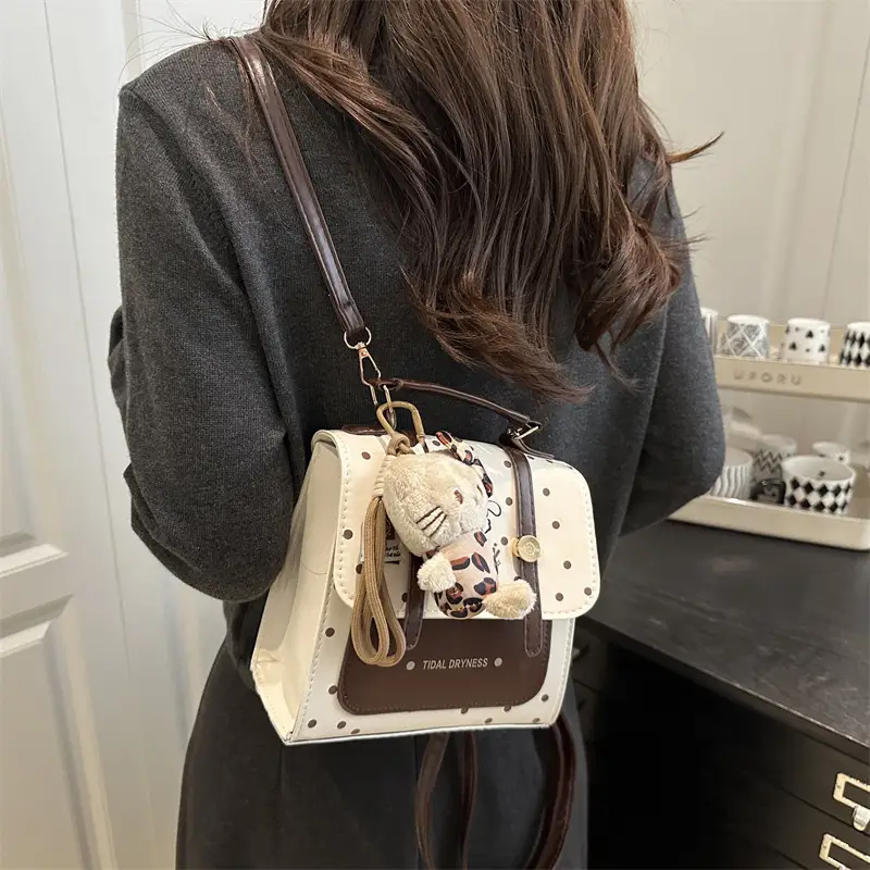Women's Polka Dot Crossbody Bag with Crossbody Strap