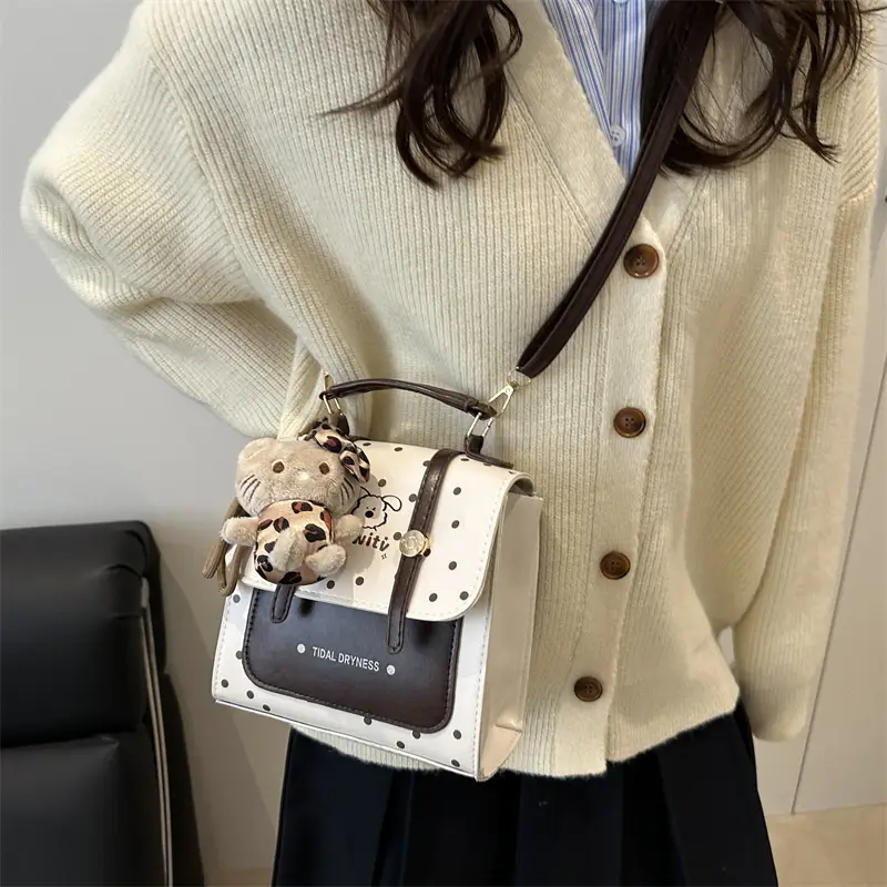 Women's Polka Dot Crossbody Bag with Crossbody Strap
