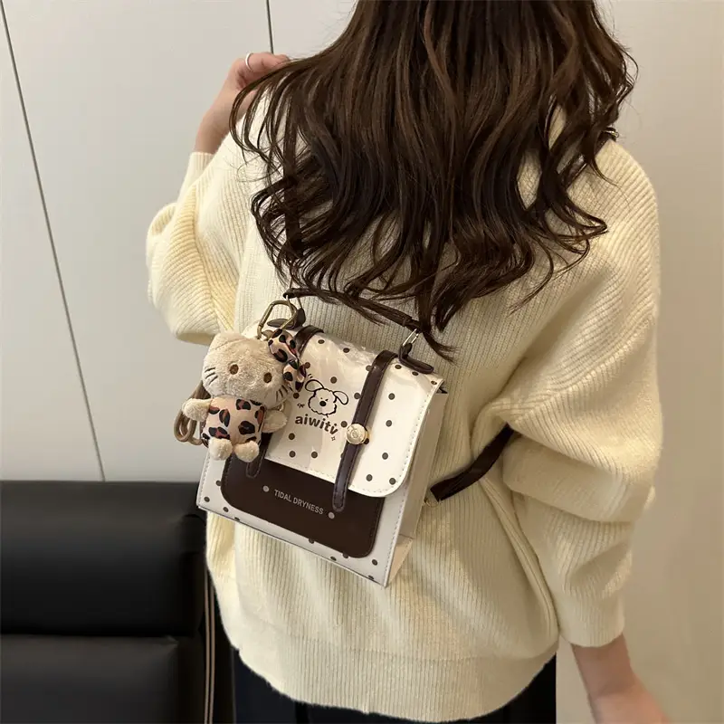 Women's Polka Dot Crossbody Bag with Crossbody Strap
