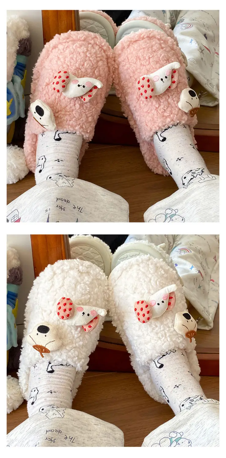Cute Cartoon Furry Cotton Slippers for Women — feature 10