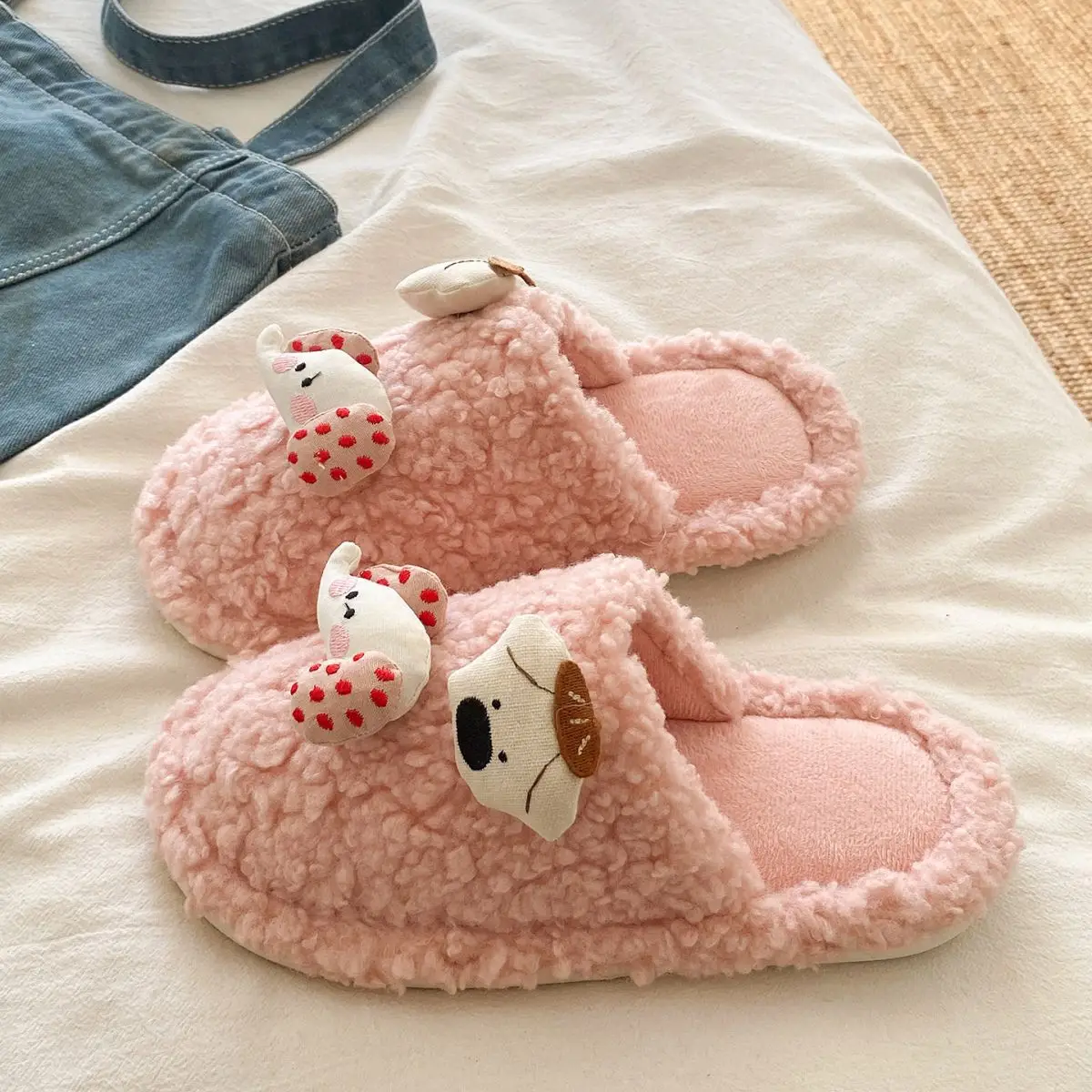 Cute Cartoon Furry Cotton Slippers for Women — feature 20