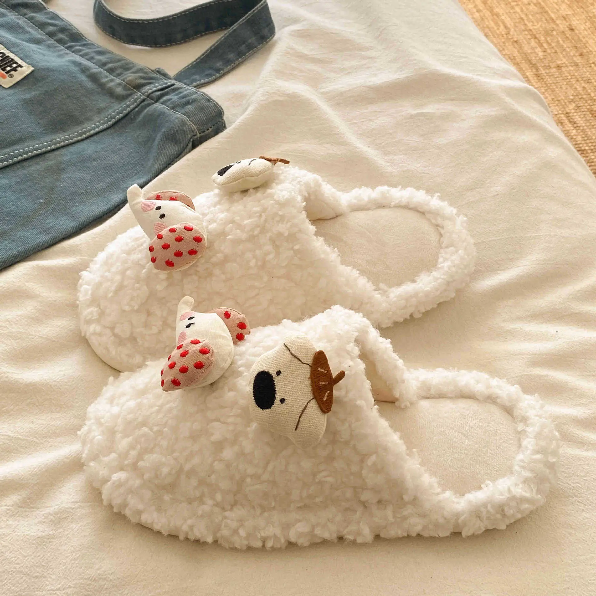 Cute Cartoon Furry Cotton Slippers for Women - Image 2