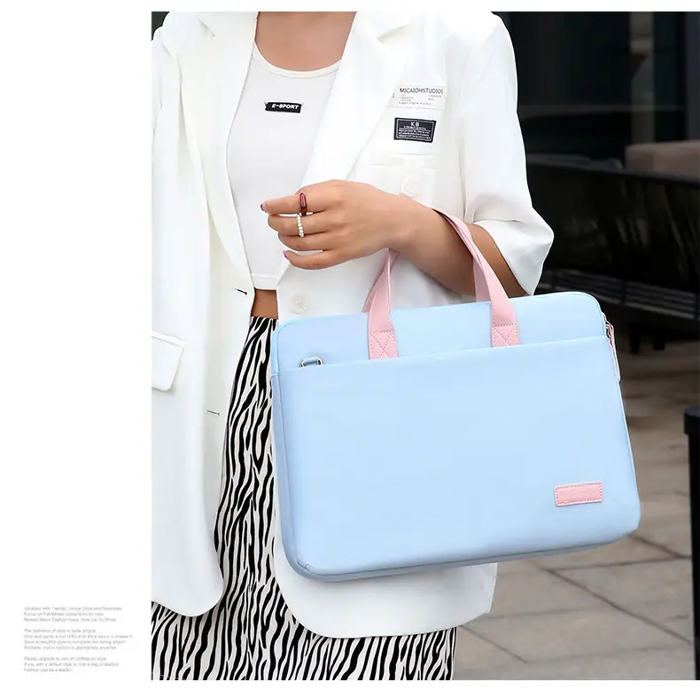 Lightweight Macaron Laptop Bag 15" Girls Satchel — feature 16